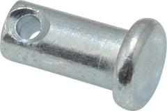 Made in USA - 1/4" Pin Diam, 1/2" OAL, Standard Clevis Pin - 3/32" Hole, 13/32" Usable Length, Zinc-Plated Steel - A1 Tooling