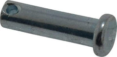 Made in USA - 1/4" Pin Diam, 5/8" OAL, Standard Clevis Pin - 3/32" Hole, 17/32" Usable Length, Zinc-Plated Steel - A1 Tooling