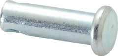 Made in USA - 1/4" Pin Diam, 3/4" OAL, Standard Clevis Pin - 3/32" Hole, 21/32" Usable Length, Zinc-Plated Steel - A1 Tooling