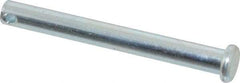 Made in USA - 1/4" Pin Diam, 2-1/4" OAL, Standard Clevis Pin - 3/32" Hole, 2-5/32" Usable Length, Zinc-Plated Steel - A1 Tooling