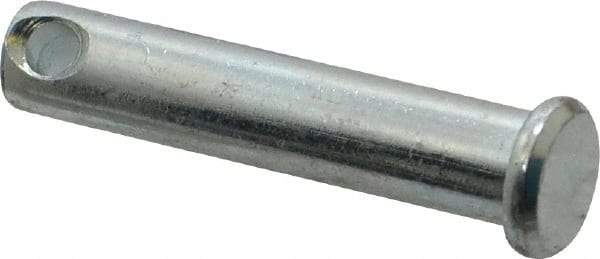 Made in USA - 5/16" Pin Diam, 1-1/2" OAL, Standard Clevis Pin - 9/64" Hole, 1-23/64" Usable Length, Zinc-Plated Steel - A1 Tooling