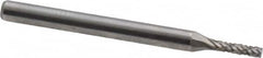 Atrax - 1/16" Cut Diam, 1/8" Shank Diam, Cylinder Head Double Cut Burr - Carbide, Flat End, 1/4" LOC, 1-1/2" OAL - A1 Tooling