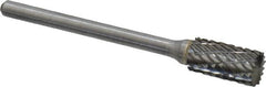 Atrax - 1/4" Cut Diam, 1/8" Shank Diam, Cylinder with End Cut Head Double Cut Burr - Carbide, End Cut End, 1/2" LOC, 1-3/4" OAL - A1 Tooling