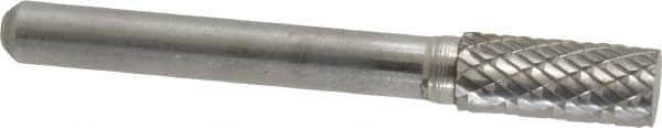 Atrax - 5/16" Cut Diam, 1/4" Shank Diam, Cylinder Head Double Cut Burr - Carbide, Flat End, 3/4" LOC, 2-1/2" OAL - A1 Tooling