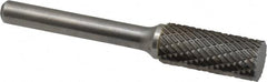 Atrax - 7/16" Cut Diam, 1/4" Shank Diam, Cylinder Head Double Cut Burr - Carbide, Flat End, 1" LOC, 2-3/4" OAL - A1 Tooling