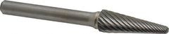 Atrax - 3/8" Cut Diam, 1/4" Shank Diam, Taper Head Single Cut Burr - Radius End, 1-1/16" LOC, 2-15/16" OAL - A1 Tooling