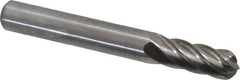 Atrax - 1/4" Cut Diam, 1/4" Shank Diam, Cylinder with Radius Head Fluted Cut Burr - Radius End, 5/8" LOC, 2" OAL - A1 Tooling