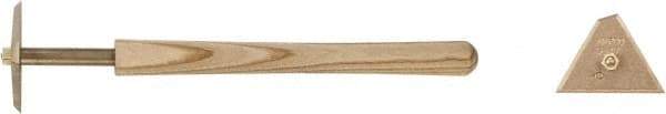 Ampco - Stiff Aluminum Bronze Alloy 3-Edge Scraper - 2-3/4" Blade Width x 4" Blade Length, Straight Handle - A1 Tooling