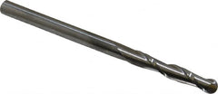 Atrax - 1/4" Diam, 1-1/2" LOC, 2 Flute Solid Carbide Ball End Mill - Uncoated, Single End, 4" OAL, 1/4" Shank Diam - A1 Tooling