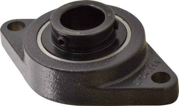 Browning - 1-1/4" ID, 6-1/8" OAL x 3-5/8" OAH 2-Bolt Flange - 3,493 Lb Static Cap, 5,782 Lb Dyn Cap, 5-1/8" Btw Mnt Hole Ctrs, Cast Iron - A1 Tooling