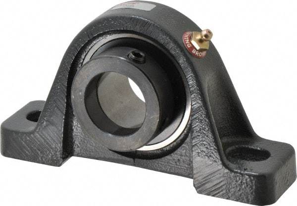 Browning - 1-7/16" ID, 6-3/4" OAL x 3-11/16" OAH Pillow Block - 3,493 Lb Static Cap, 5,782 Lb Dyn Cap, 5" Btw Mnt Hole Ctrs, 1-7/8" Base-to-Ctr Ht, Cast Iron - A1 Tooling