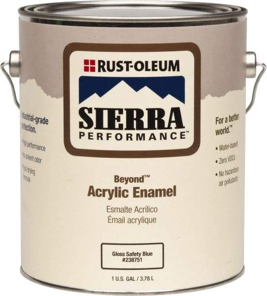 Rust-Oleum - 1 Gal Safety Blue Gloss Finish Acrylic Enamel Paint - Interior/Exterior, <0 gL VOC Compliance - A1 Tooling