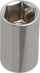 Paramount - 3/8" Drive, Standard Hand Socket - 6 Points, 1-3/16" OAL, Steel, Chrome Finish - A1 Tooling