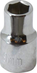 Paramount - 3/8" Drive, Standard Hand Socket - 6 Points, 1-3/16" OAL, Steel, Chrome Finish - A1 Tooling