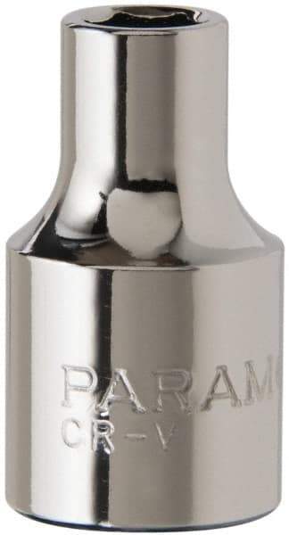 Paramount - 1/4", 3/8" Drive, Standard Hand Socket - 6 Points, 1-3/16" OAL, Steel, Chrome Finish - A1 Tooling