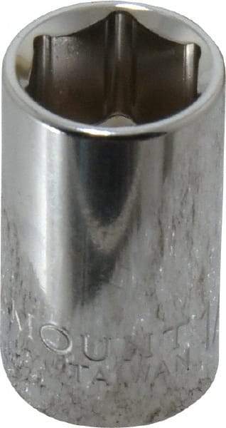 Paramount - 1/2", 3/8" Drive, Standard Hand Socket - 6 Points, 1-3/16" OAL, Steel, Chrome Finish - A1 Tooling