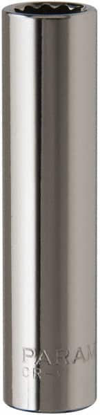 Paramount - 5/16", 1/4" Drive, Deep Hand Socket - 12 Points, 1-15/16" OAL, Steel, Chrome Finish - A1 Tooling