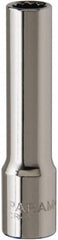 Paramount - 1/4", 1/4" Drive, Deep Hand Socket - 12 Points, 1-15/16" OAL, Steel, Chrome Finish - A1 Tooling