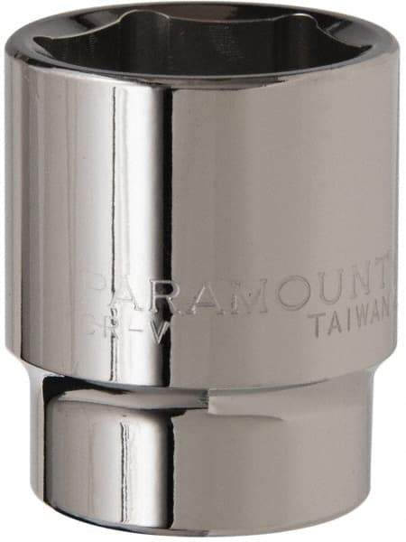 Paramount - 1/2" Drive, Standard Hand Socket - 6 Points, 1-1/2" OAL, Steel, Chrome Finish - A1 Tooling