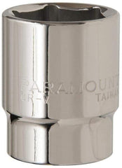 Paramount - 1/2" Drive, Standard Hand Socket - 6 Points, 1-1/2" OAL, Steel, Chrome Finish - A1 Tooling