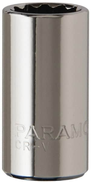 Paramount - 1/4" Drive, Standard Hand Socket - 12 Points, 15/16" OAL, Steel, Chrome Finish - A1 Tooling