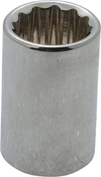 Paramount - 7/16", 1/4" Drive, Standard Hand Socket - 12 Points, 15/16" OAL, Steel, Chrome Finish - A1 Tooling