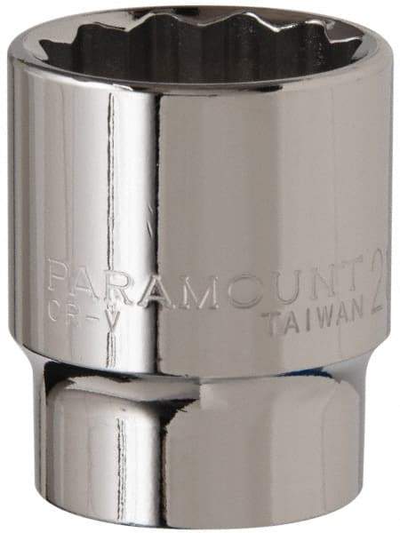 Paramount - 1/2" Drive, Standard Hand Socket - 12 Points, 1-1/2" OAL, Steel, Chrome Finish - A1 Tooling