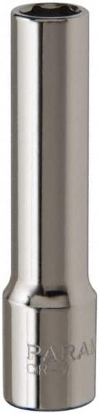 Paramount - 1/4", 1/4" Drive, Deep Hand Socket - 6 Points, 1-15/16" OAL, Steel, Chrome Finish - A1 Tooling