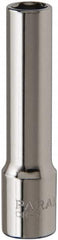 Paramount - 1/4", 1/4" Drive, Deep Hand Socket - 6 Points, 1-15/16" OAL, Steel, Chrome Finish - A1 Tooling