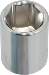 Paramount - 9/16", 1/4" Drive, Standard Hand Socket - 6 Points, 15/16" OAL, Steel, Chrome Finish - A1 Tooling