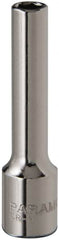 Paramount - 3/16", 1/4" Drive, Deep Hand Socket - 6 Points, 1-15/16" OAL, Steel, Chrome Finish - A1 Tooling