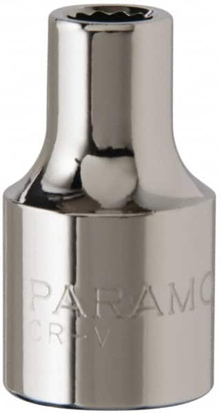 Paramount - 3/8" Drive, Standard Hand Socket - 12 Points, 1-15/16" OAL, Steel, Chrome Finish - A1 Tooling