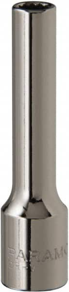 Paramount - 3/16", 1/4" Drive, Deep Hand Socket - 12 Points, 1-15/16" OAL, Steel, Chrome Finish - A1 Tooling