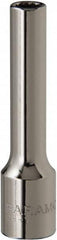 Paramount - 3/16", 1/4" Drive, Deep Hand Socket - 12 Points, 1-15/16" OAL, Steel, Chrome Finish - A1 Tooling