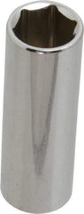 Paramount - 1/4" Drive, Deep Hand Socket - 6 Points, 1-15/16" OAL, Steel, Chrome Finish - A1 Tooling