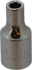 Paramount - 5/32", 1/4" Drive, Standard Hand Socket - 6 Points, 15/16" OAL, Steel, Chrome Finish - A1 Tooling