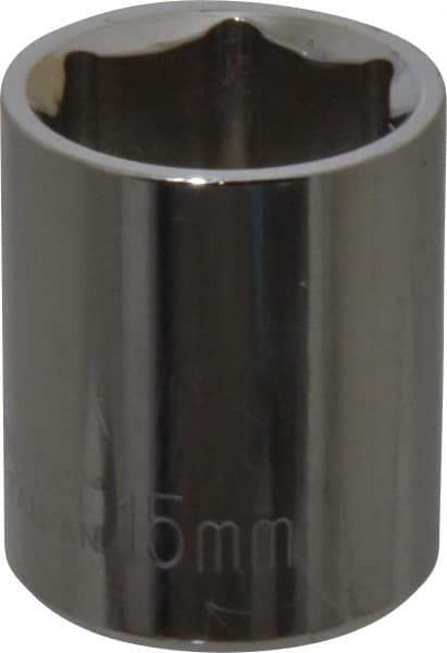 Paramount - 1/4" Drive, Standard Hand Socket - 6 Points, 15/16" OAL, Steel, Chrome Finish - A1 Tooling