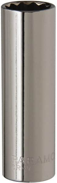 Paramount - 11/16", 1/2" Drive, Deep Hand Socket - 12 Points, 3-3/32" OAL, Steel, Chrome Finish - A1 Tooling