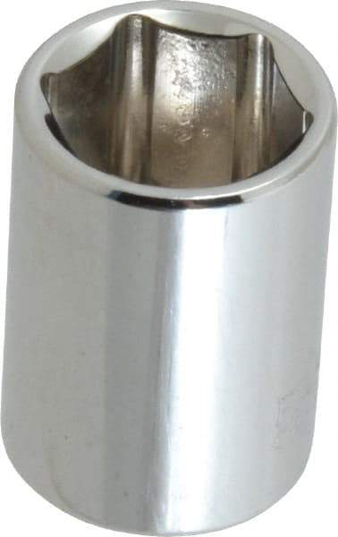 Paramount - 1/4" Drive, Standard Hand Socket - 6 Points, 15/16" OAL, Steel, Chrome Finish - A1 Tooling