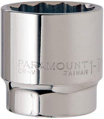 Paramount - 1-7/16", 1/2" Drive, Standard Hand Socket - 12 Points, 1-1/2" OAL, Steel, Chrome Finish - A1 Tooling