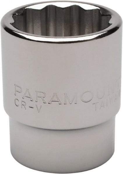 Paramount - 15/16", 1/2" Drive, Standard Hand Socket - 12 Points, 1-1/2" OAL, Steel, Chrome Finish - A1 Tooling