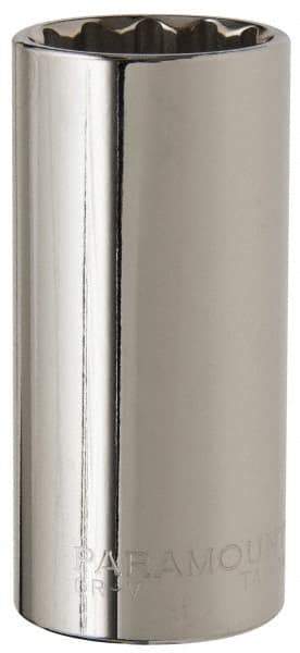 Paramount - 1-1/16", 1/2" Drive, Deep Hand Socket - 12 Points, 3-3/32" OAL, Steel, Chrome Finish - A1 Tooling