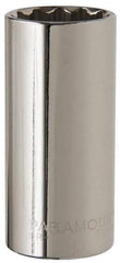 Paramount - 1-1/16", 1/2" Drive, Deep Hand Socket - 12 Points, 3-3/32" OAL, Steel, Chrome Finish - A1 Tooling