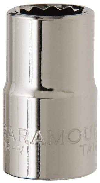 Paramount - 9/16", 1/2" Drive, Standard Hand Socket - 12 Points, 1-1/2" OAL, Steel, Chrome Finish - A1 Tooling