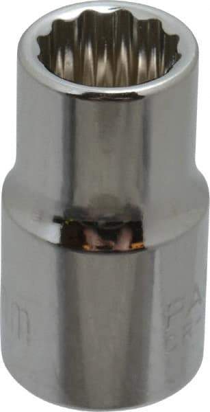 Paramount - 3/8" Drive, Standard Hand Socket - 12 Points, 1-3/16" OAL, Steel, Chrome Finish - A1 Tooling