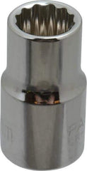 Paramount - 3/8" Drive, Standard Hand Socket - 12 Points, 1-3/16" OAL, Steel, Chrome Finish - A1 Tooling