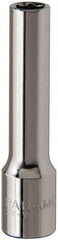 Paramount - 7/32", 1/4" Drive, Deep Hand Socket - 6 Points, 1-15/16" OAL, Steel, Chrome Finish - A1 Tooling