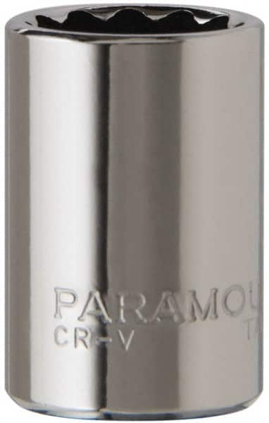 Paramount - 1/4" Drive, Standard Hand Socket - 12 Points, 15/16" OAL, Steel, Chrome Finish - A1 Tooling