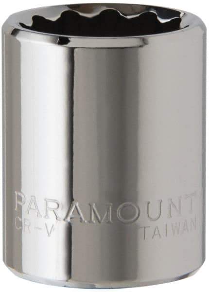 Paramount - 1/4" Drive, Standard Hand Socket - 12 Points, 15/16" OAL, Steel, Chrome Finish - A1 Tooling