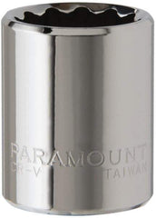 Paramount - 1/4" Drive, Standard Hand Socket - 12 Points, 15/16" OAL, Steel, Chrome Finish - A1 Tooling